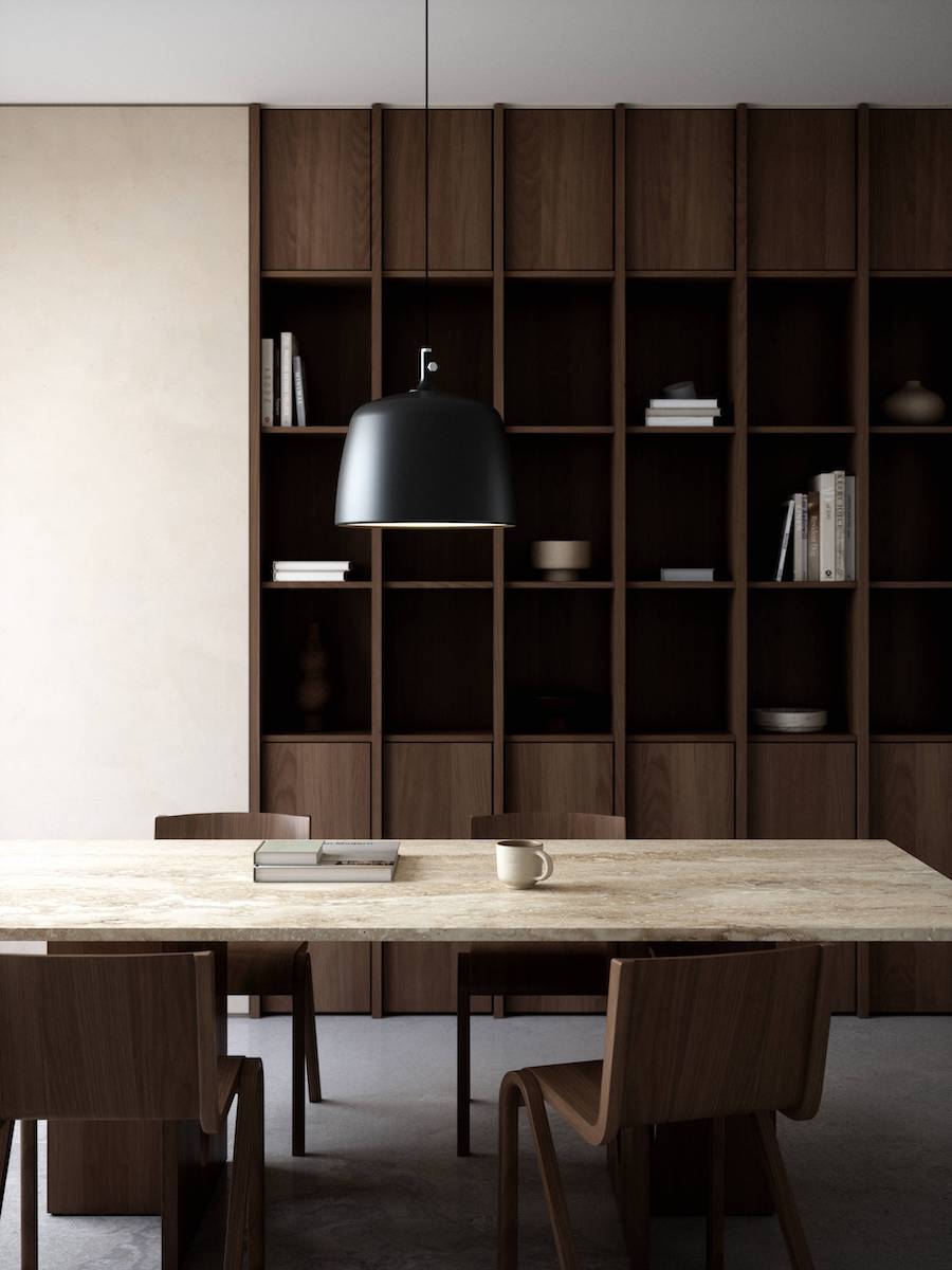 Duża wisząca lampa Norbi 40 od DFTP z metalowym kloszem