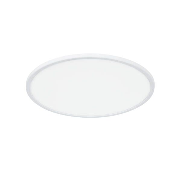Duży biały plafon Oja 42 z oświetleniem LED, IP54 i czujnikiem ruchu