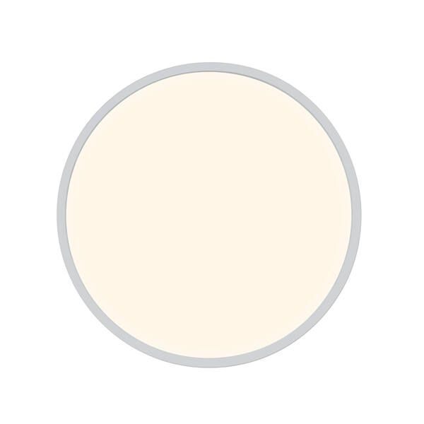 Duży biały plafon Oja 42 z oświetleniem LED, IP54 i czujnikiem ruchu