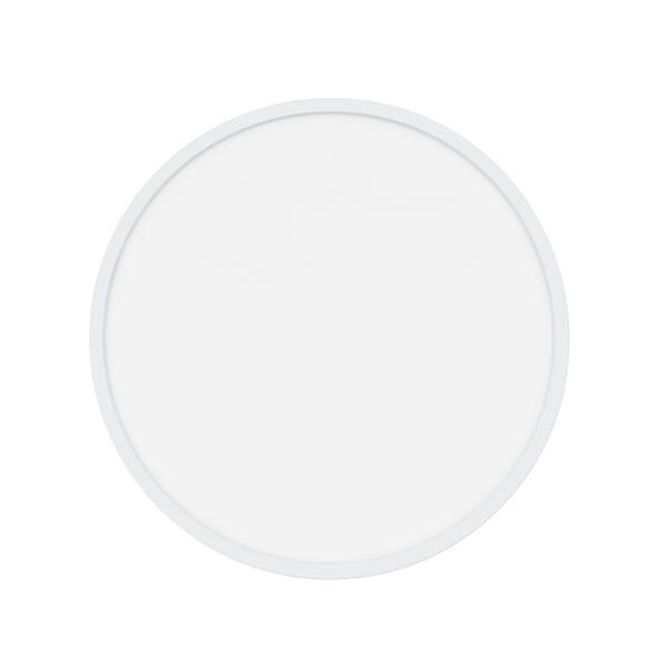 Duży biały plafon Oja 42 z oświetleniem LED, IP54 i czujnikiem ruchu