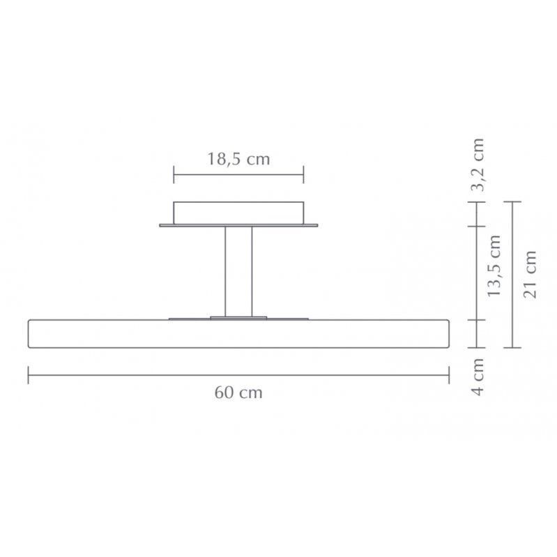 Duży czarny plafon Asteria Up L o średnicy 60 cm