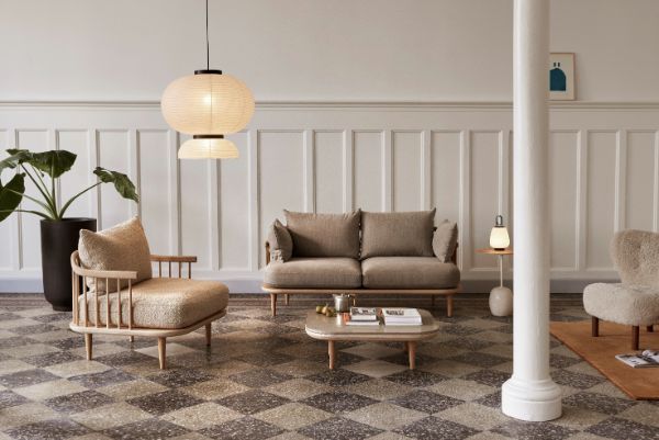 Duży lampion wiszący Formakami JH5 inspirowany stylem japandi