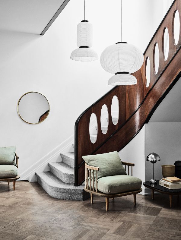 Duży lampion wiszący Formakami JH5 inspirowany stylem japandi