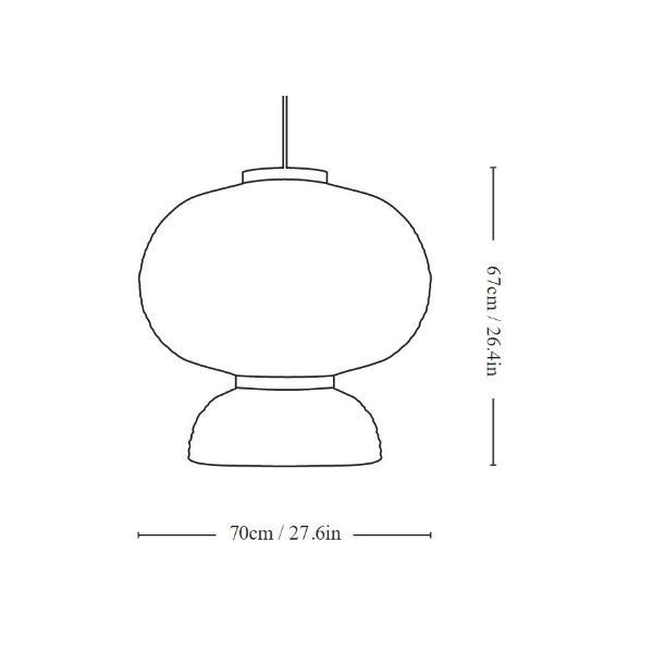 Duży lampion wiszący Formakami JH5 inspirowany stylem japandi