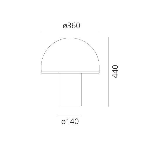 Elegancka lampa stołowa Onfale Tavolo Grande wykonana ze szkła