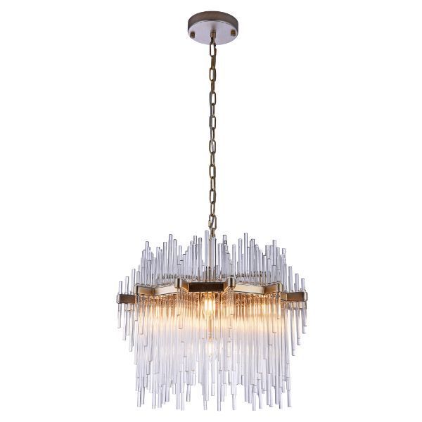 Elegancka wisząca lampa Reykjavik z dekoracyjnymi szklanymi rurkami