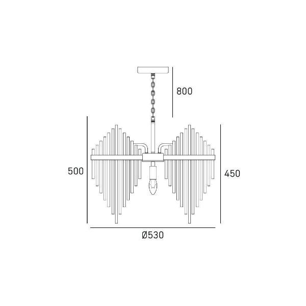 Elegancka wisząca lampa Reykjavik z dekoracyjnymi szklanymi rurkami