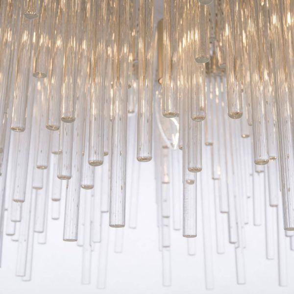 Elegancka wisząca lampa Reykjavik z dekoracyjnymi szklanymi rurkami