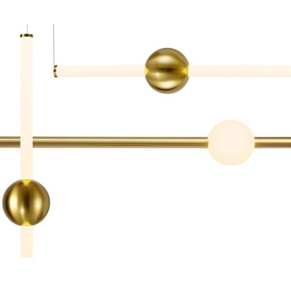 Elegancka złota lampa wisząca O-Line L-4 z wbudowanym oświetleniem LED