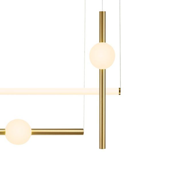 Elegancka złota lampa wisząca O-Line L-4 z wbudowanym oświetleniem LED