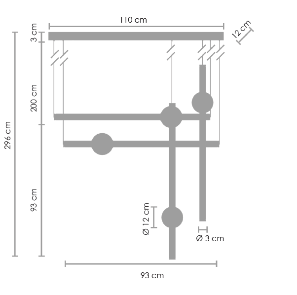 Elegancka złota lampa wisząca O-Line L-4 z wbudowanym oświetleniem LED