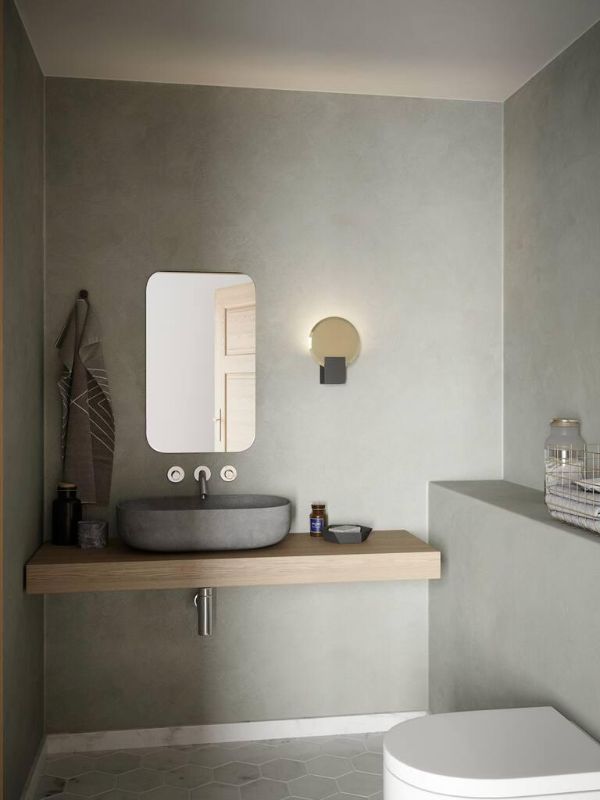 Elegancki czarny kinkiet Hester od Nordlux z hartowanego szkła i klasą szczelności IP44