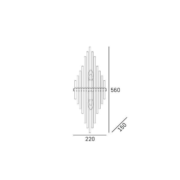 Elegancki kinkiet Reykjavik z szklanym kloszem i złotymi detalami