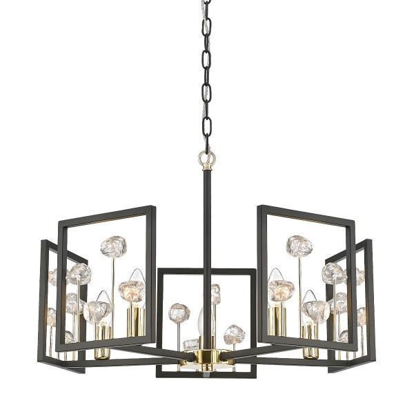 Elegancki żyrandol Caroline z kloszem ozdobionym kryształkami