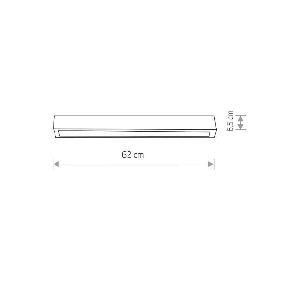 Grafitowa lampa sufitowa Straight Led S o długości 62 cm
