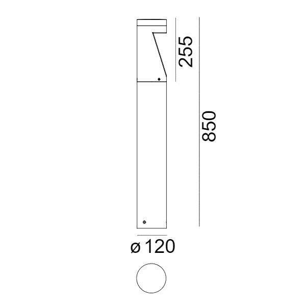 Grafitowy słupek oświetleniowy Oppland do ogrodu, 3000K