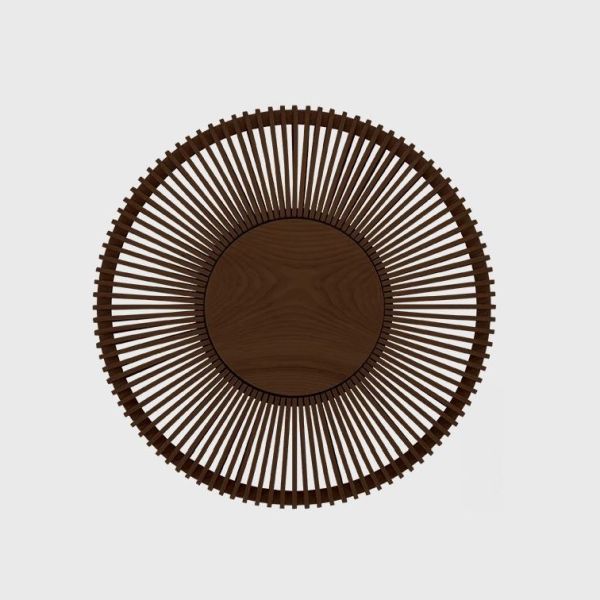 Kinkiet ścienny Clava Up Wood M z ciemnego dębu o delikatnych listewkach