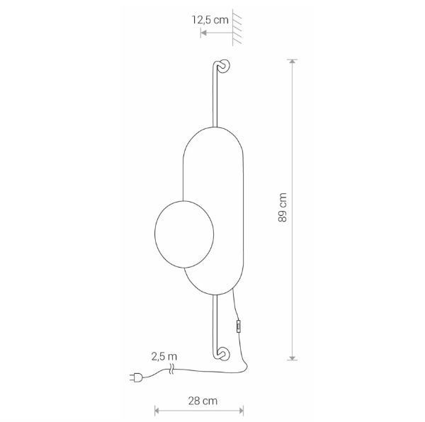 Kinkiet Wheel Lux I w eleganckim połączeniu czerni i złota