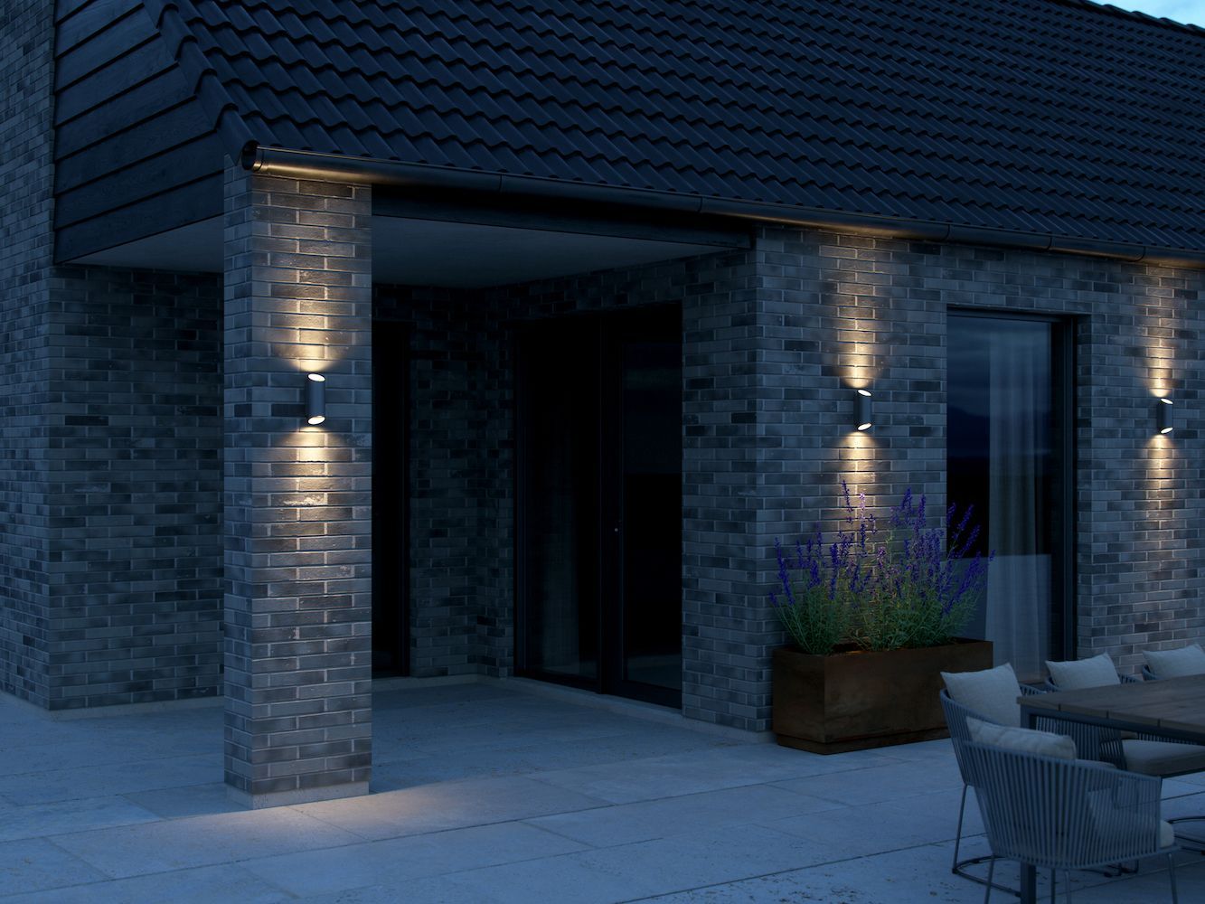 Kinkiet zewnętrzny Nico Rounde w kolorze antracytowym o klasie szczelności IP54