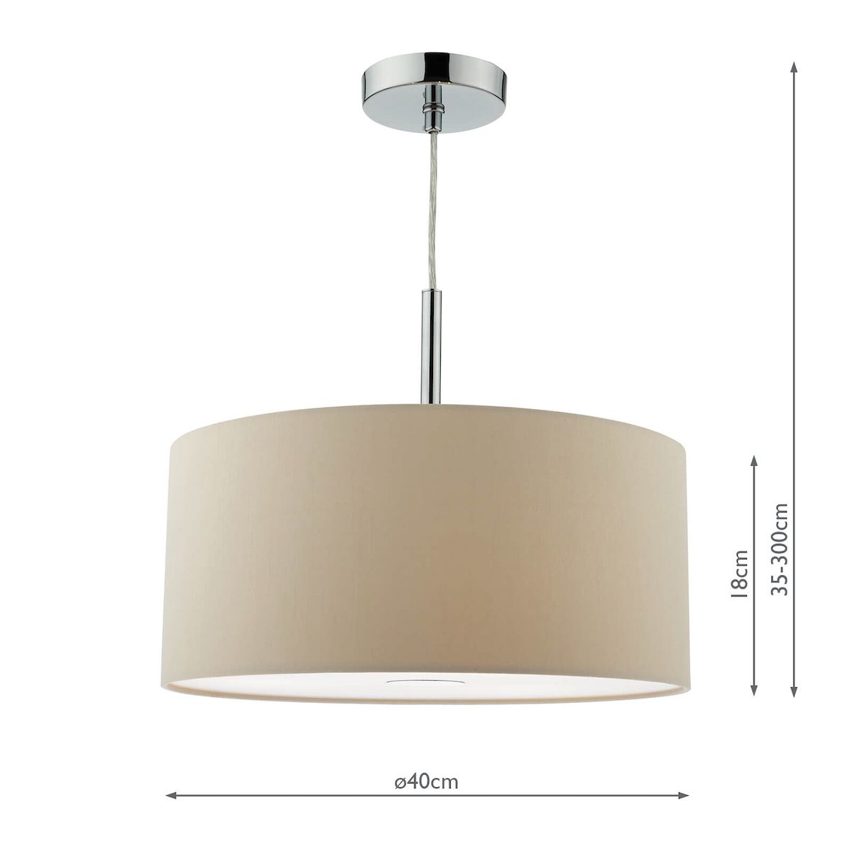 Klasyczna wisząca lampa RONDA w kolorze Taupe