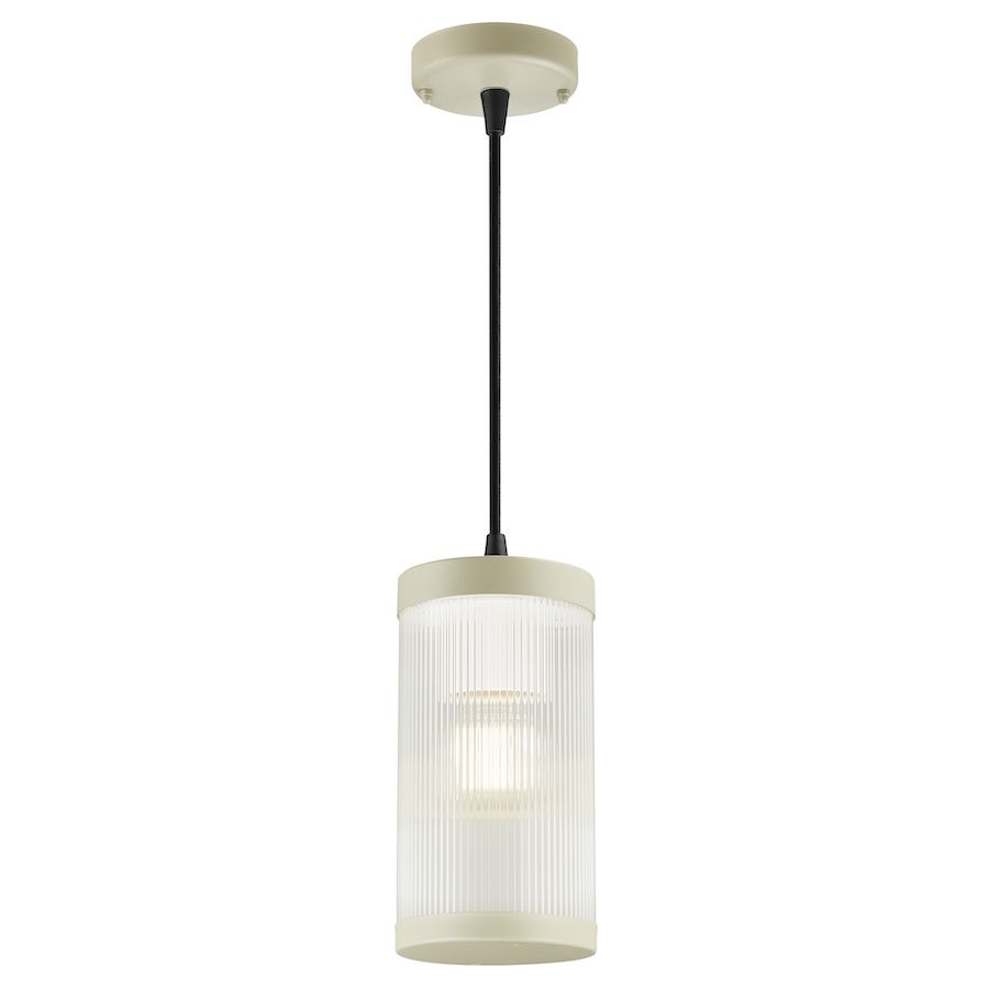 Kremowa lampa wisząca Coupar o klasie szczelności IP54