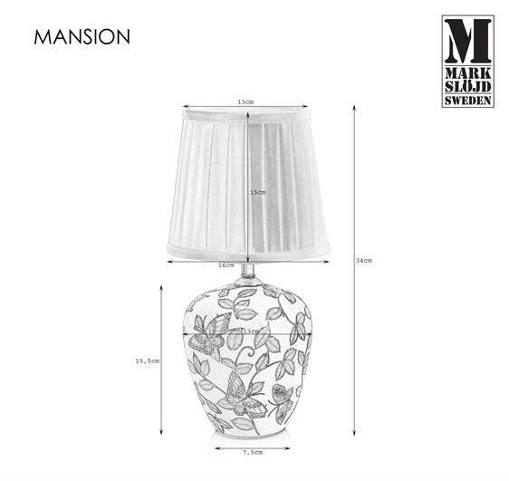 Lampa stołowa Mansion z motywem motyli