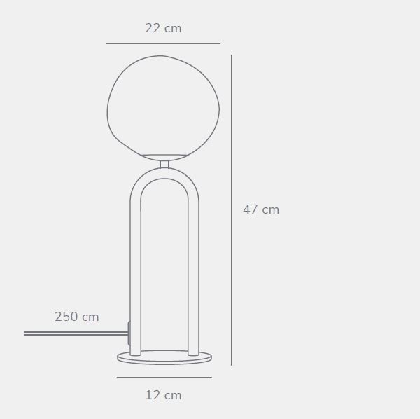 Lampa stołowa Shapes od DFTP ze złotą bazą i asymetrycznym kloszem