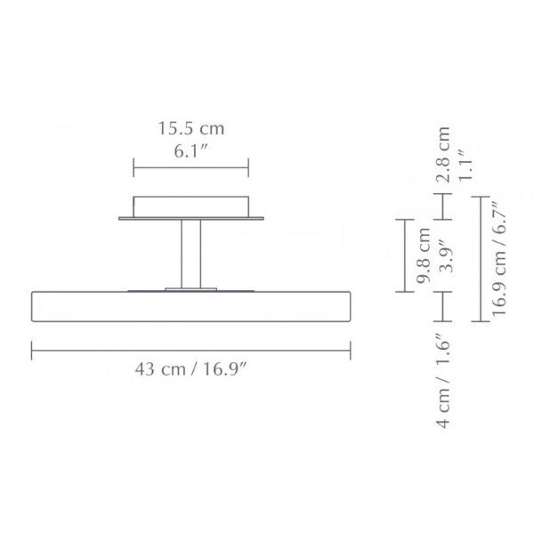 Lampa sufitowa LED Asteria Up M w kolorze perłowej bieli
