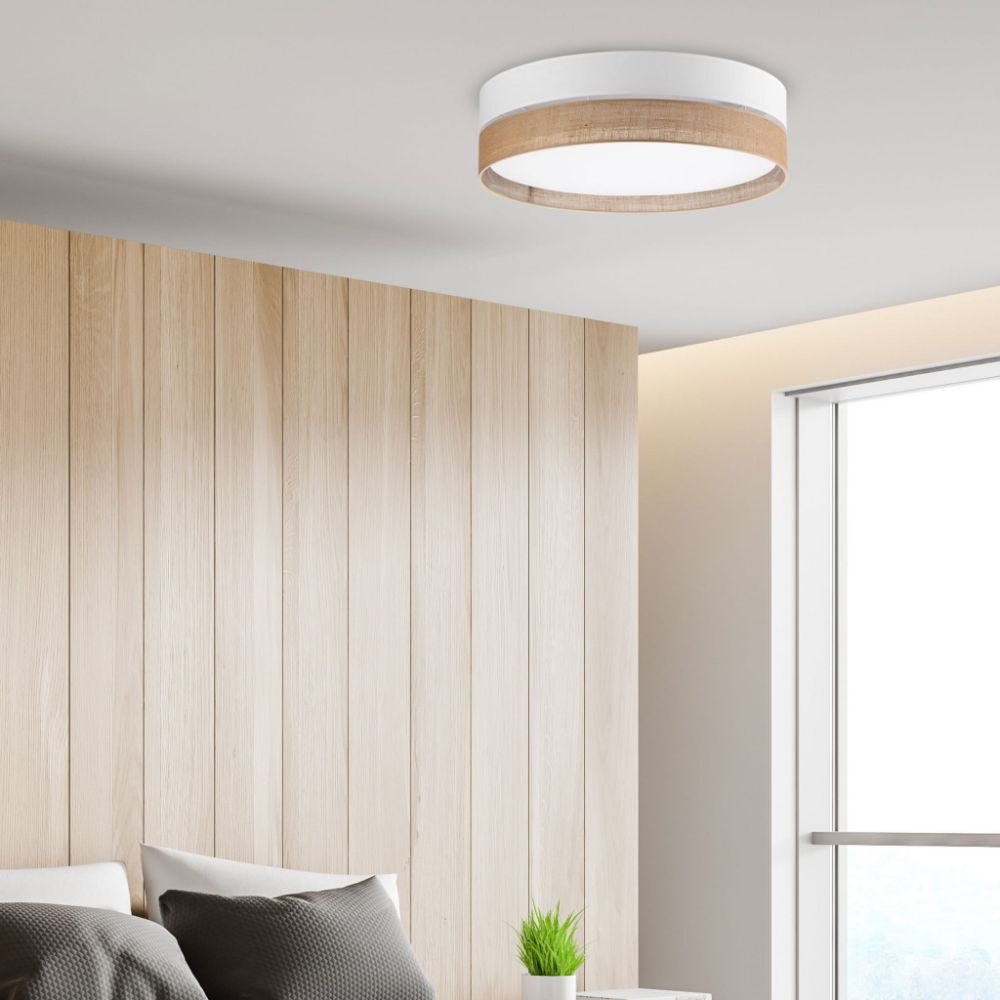 Lampa sufitowa Linobianco w odcieniach bieli i brązu