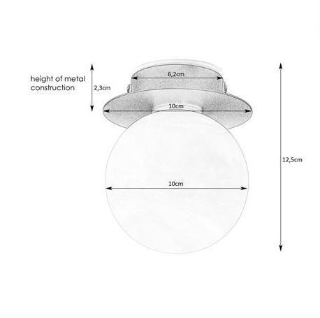 Lampa sufitowa lub kinkiet Mini z srebrną podstawą i klasą szczelności IP44
