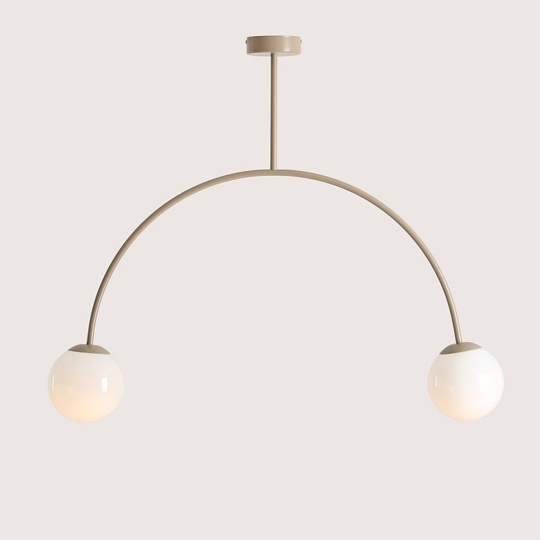 Lampa sufitowa nowoczesna Una 2 - beżowa, nad wyspę