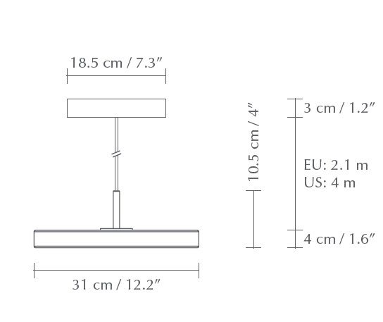 Lampa wisząca Asteria Mini w jasnoróżowym kolorze z wbudowanym oświetleniem LED