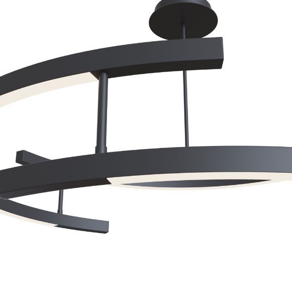 Lampa wisząca Line w okrągłym kształcie, czarna, o barwie światła 3000K