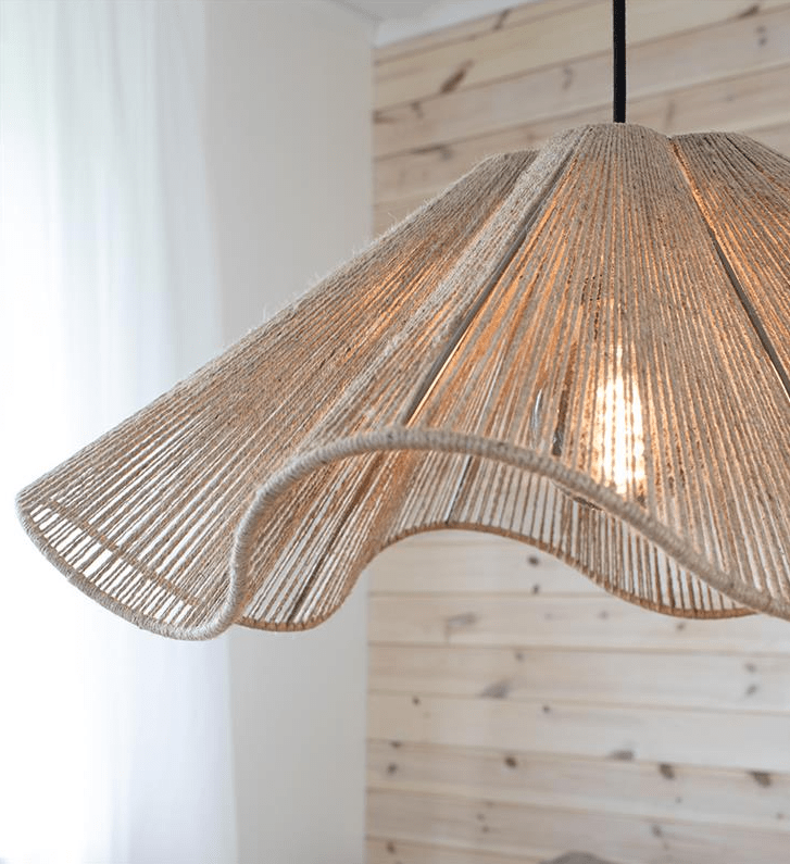 Lampa wisząca Nami - jutowy klosz do gabinetu