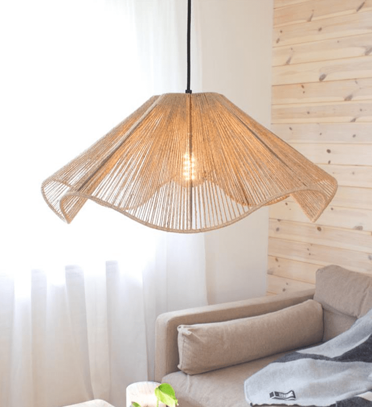 Lampa wisząca Nami - jutowy klosz do gabinetu