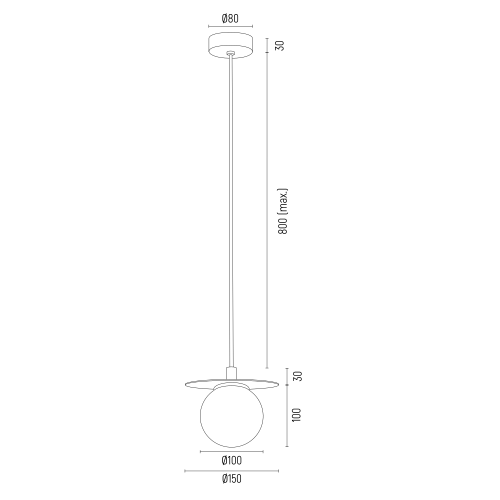 Lampa wisząca Trevi - złota, dysk nad komodę