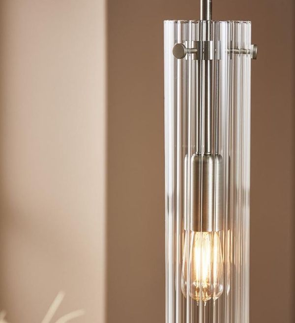 Lampa wisząca Tubo z szklanym kloszem i włącznikiem na przewodzie