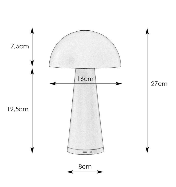 Mobilna lampa Fungi w kolorze czarnym, odporna na warunki atmosferyczne IP44