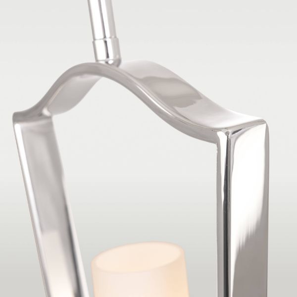 Niewielka wisząca lampa Dublin w srebrnym kolorze z kloszem ze szkła