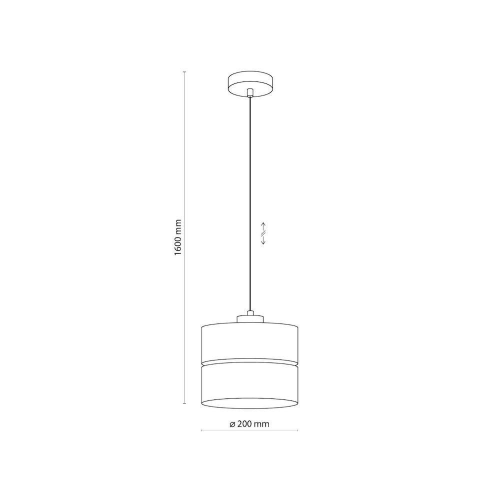 Niewielka wisząca lampa Eco z kloszem w szarobeżowym kolorze