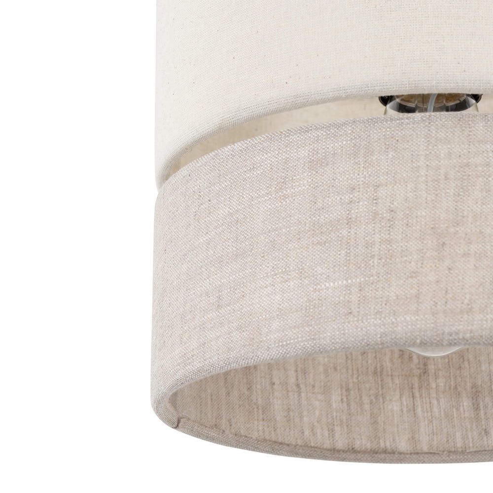 Niewielka wisząca lampa Eco z kloszem w szarobeżowym kolorze