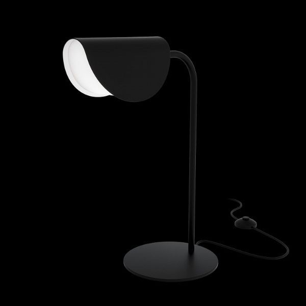 Nowoczesna czarna lampa biurkowa Mollis o eleganckim designie