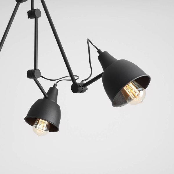 Nowoczesna, czarna lampa wisząca Aida 3 z możliwością regulacji