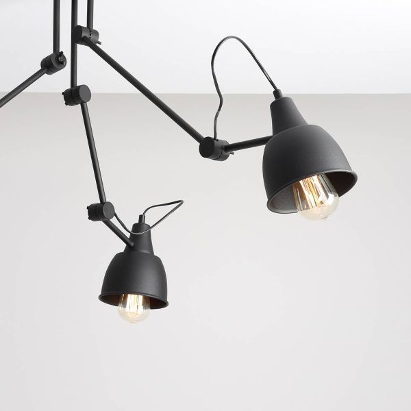 Nowoczesna, czarna lampa wisząca Aida 3 z możliwością regulacji