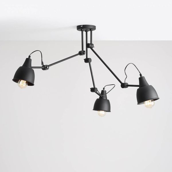 Nowoczesna, czarna lampa wisząca Aida 3 z możliwością regulacji