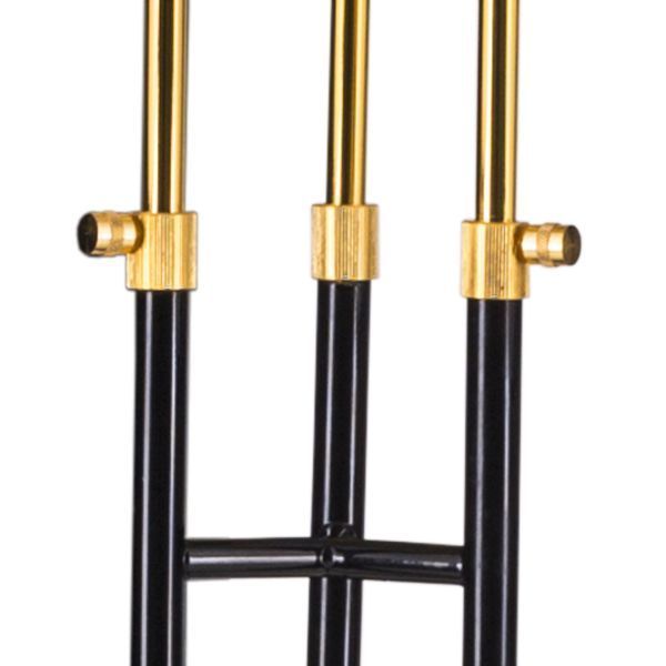 Nowoczesna lampa podłogowa Golden Pipe z trzema regulowanymi kloszami