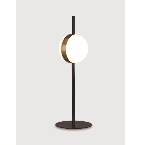 Nowoczesna lampa stołowa Cuba z mlecznym kloszem i oświetleniem LED