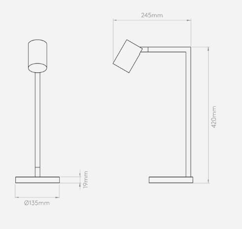 Nowoczesna matowa lampa biurkowa Ascoli w kolorze czarnym