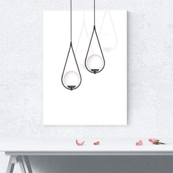 Nowoczesna podwójna lampa wisząca Neve z szklanymi kloszami