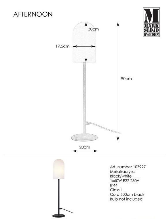 Nowoczesna stojąca lampa ogrodowa Afternoon